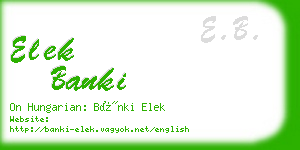 elek banki business card